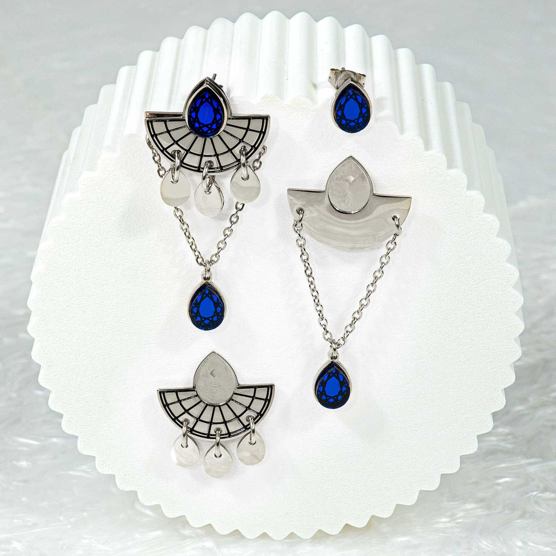 CLEOPATRA STACKABLE STUDS | Silver with Ruby, Amethyst or Emerald gems