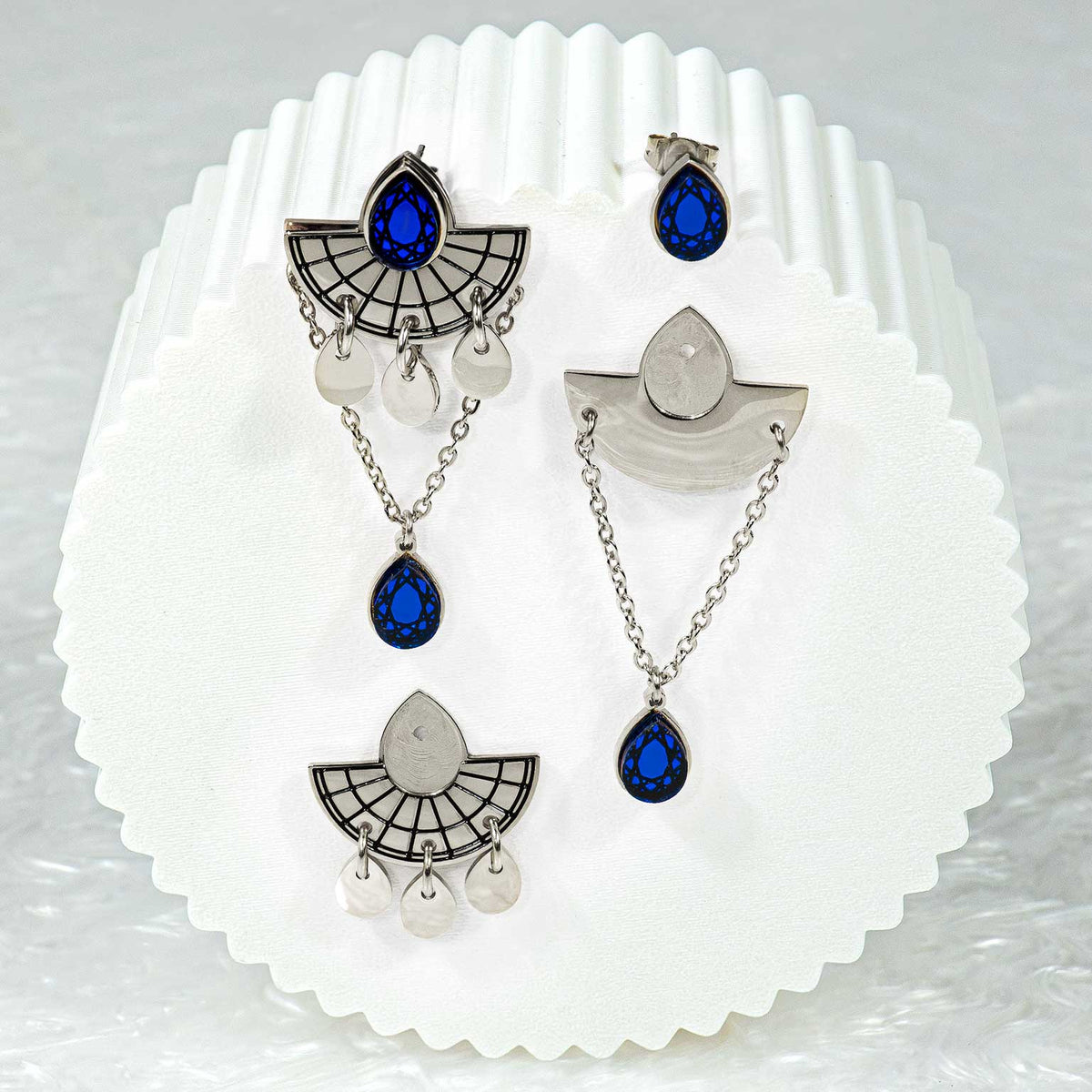 CLEOPATRA STACKABLE STUDS | Silver with Ruby, Amethyst or Emerald gems