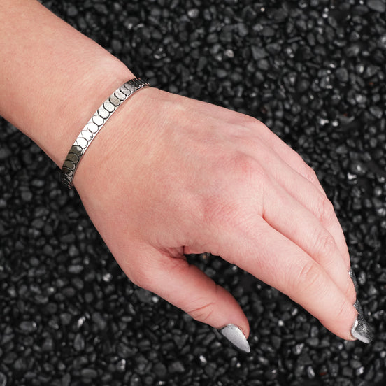 CLEOPATRA SNAKE SCALE CUFF | Silver Adjustable bracelet