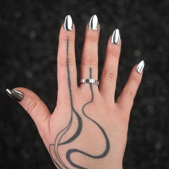 CLEOPATRA SNAKE SCALE CUFF RING | Silver