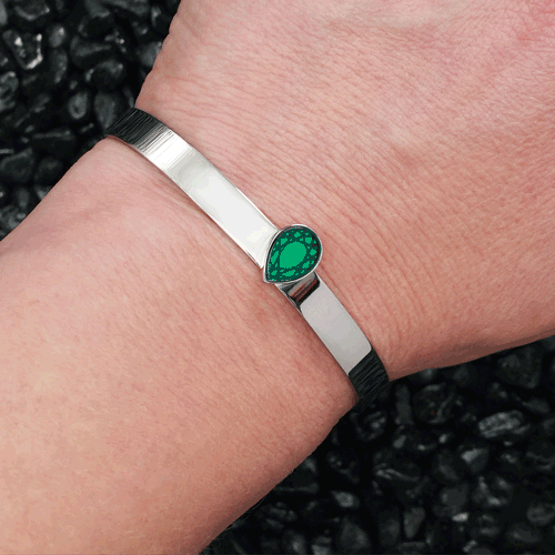 CLEOPATRA GEM CUFF BRACELET | Silver