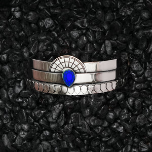 CLEOPATRA STACKABLE CUFF BRACELET SETS | Silver