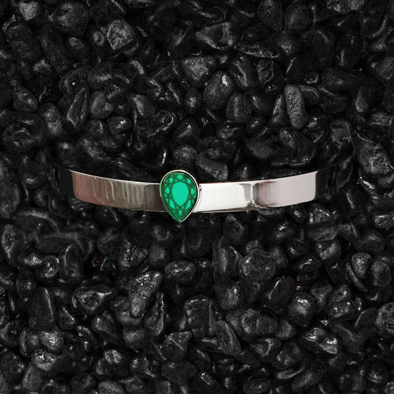 CLEOPATRA GEM CUFF BRACELET | Silver