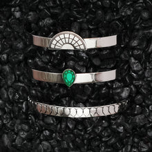 Load image into Gallery viewer, CLEOPATRA STACKABLE CUFF BRACELET SETS | Silver