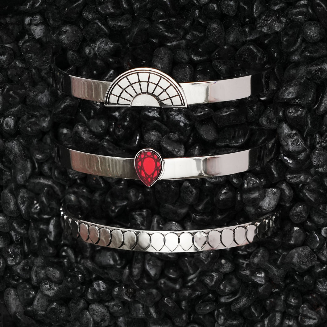 CLEOPATRA STACKABLE CUFF BRACELET SETS | Silver