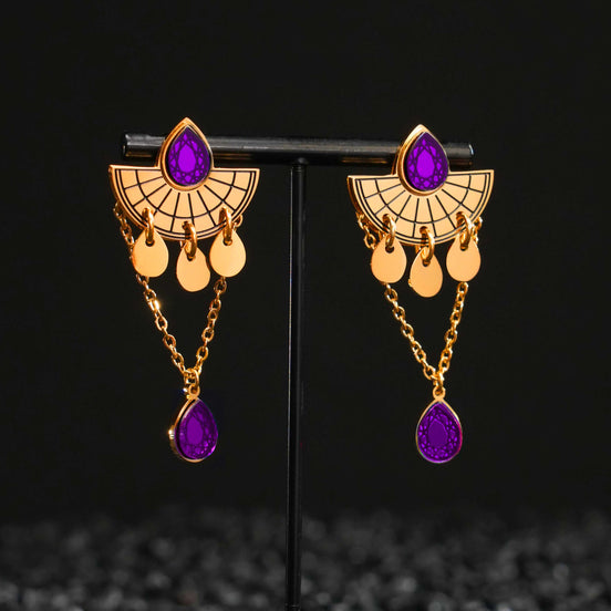 CLEOPATRA STACKABLE STUDS | Gold with Ruby or Teal Gems