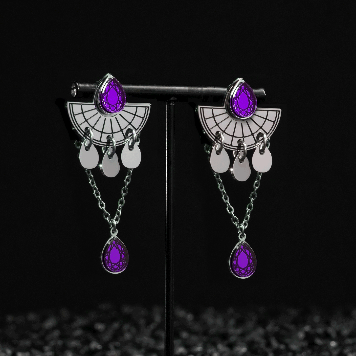 CLEOPATRA STACKABLE STUDS | Silver with Ruby, Amethyst or Emerald gems