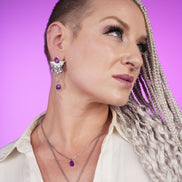 CLEOPATRA STACKABLE STUDS | Silver with Ruby, Amethyst or Emerald gems