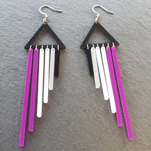 Load image into Gallery viewer, ASEXUAL CHIMES - LONG PRIDE DANGLES