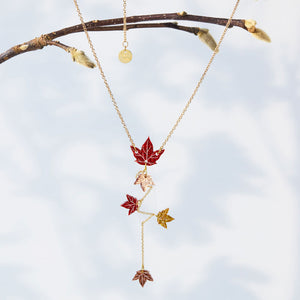 AUTUMN IVY LEAF PENDANT NECKLACE