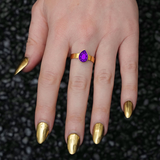 CLEOPATRA GEM RINGS | Gold with ruby or teal
