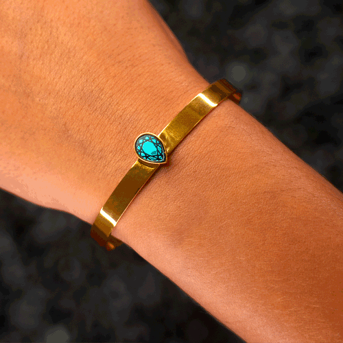 CLEOPATRA GEM CUFF BRACELET | Gold