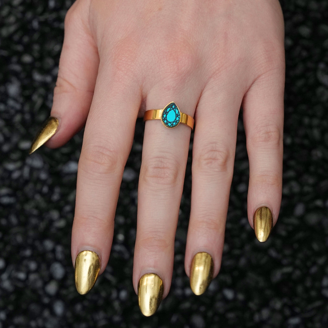CLEOPATRA GEM RINGS | Gold with ruby or teal
