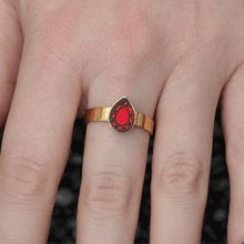 Load image into Gallery viewer, CLEOPATRA GEM RINGS | Gold with ruby or teal
