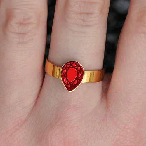 CLEOPATRA GEM RINGS | Gold with ruby or teal