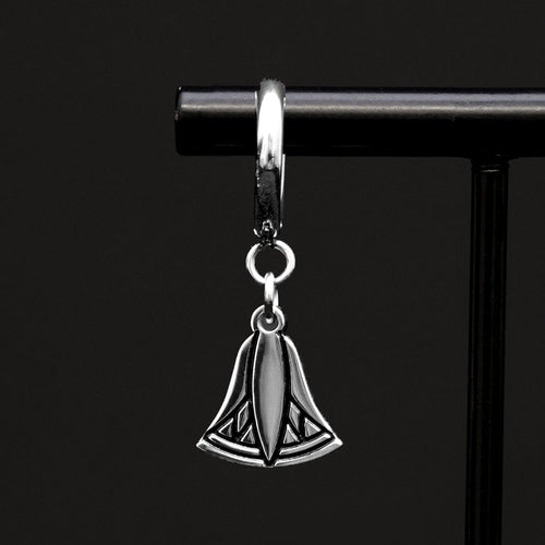 CLEOPATRA CHARMED HUGGIE HOOPS | Silver Egyptian Lotus