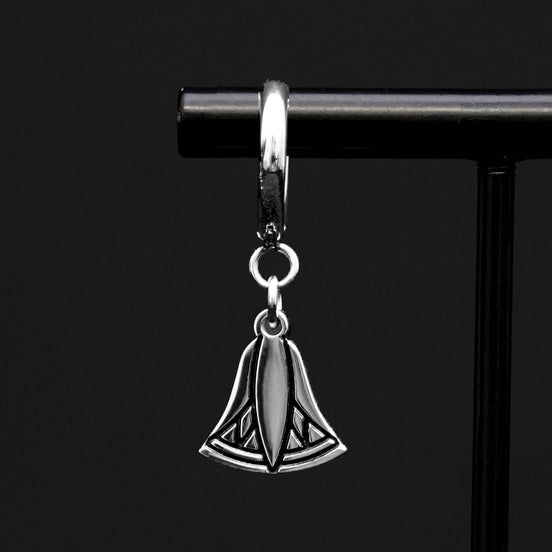 CLEOPATRA CHARMED HUGGIE HOOPS | Silver Egyptian Lotus