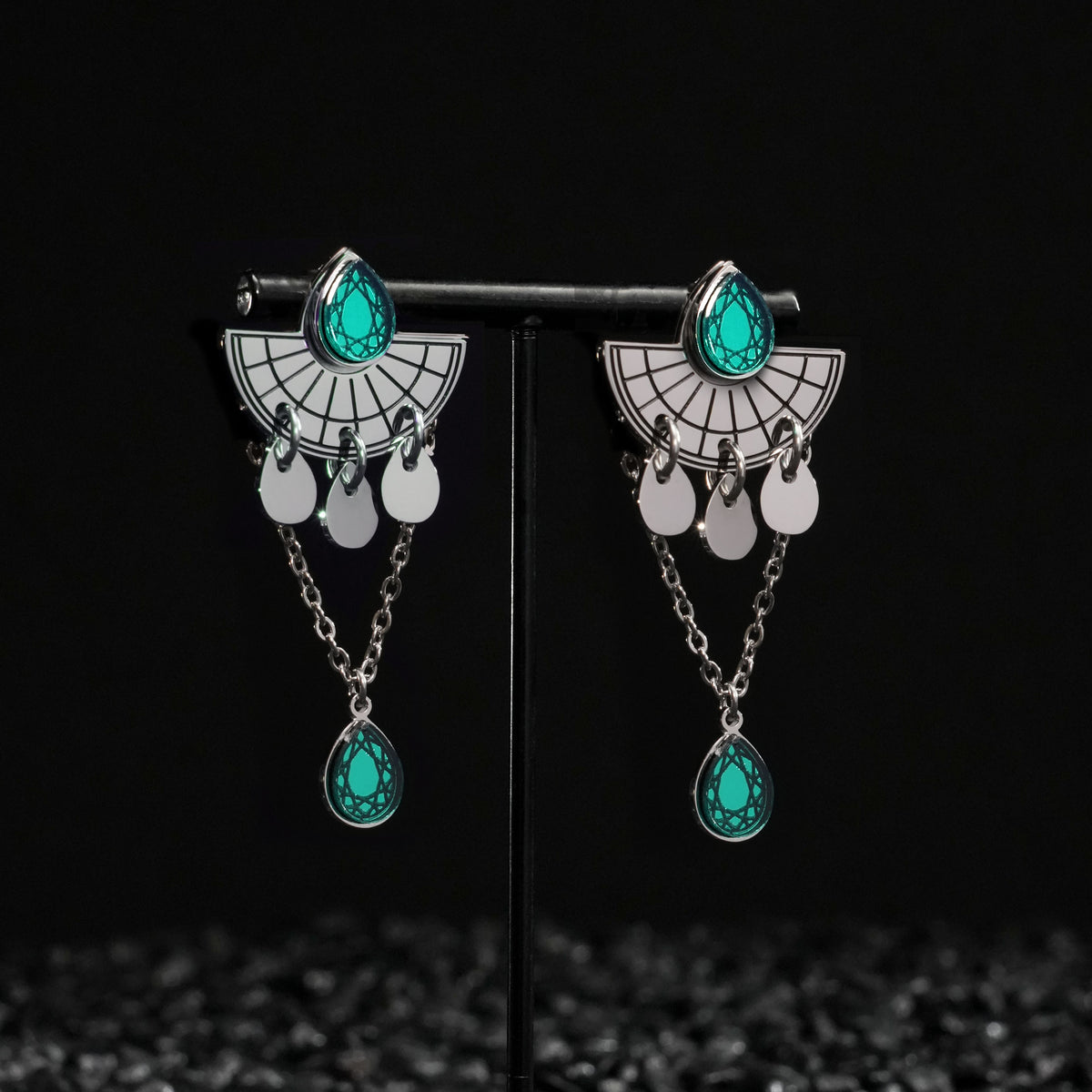 CLEOPATRA STACKABLE STUDS | Silver with Ruby, Amethyst or Emerald gems