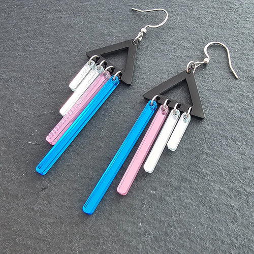 EUPHORIA EARRINGS | Short Trans Pride dangles