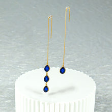 Load image into Gallery viewer, CLEOPATRA MISMATCHED GEM THREADER  EARRINGS | Gold