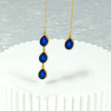 Load image into Gallery viewer, CLEOPATRA MISMATCHED GEM THREADER  EARRINGS | Gold
