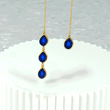 Load image into Gallery viewer, CLEOPATRA MISMATCHED GEM THREADER  EARRINGS | Gold