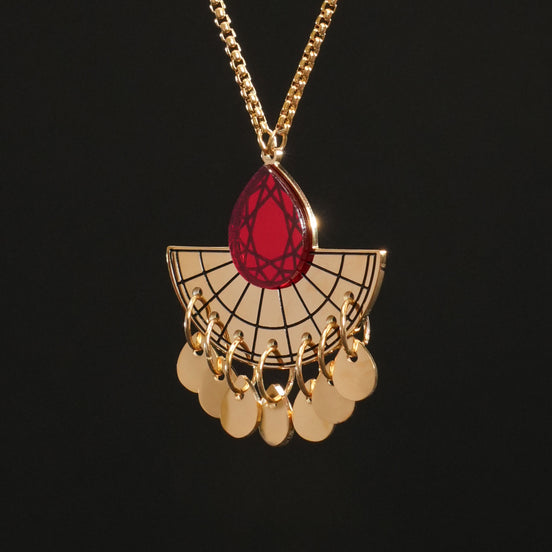 CLEOPATRA LAYERED GEM BOLO NECKLACE | Gold