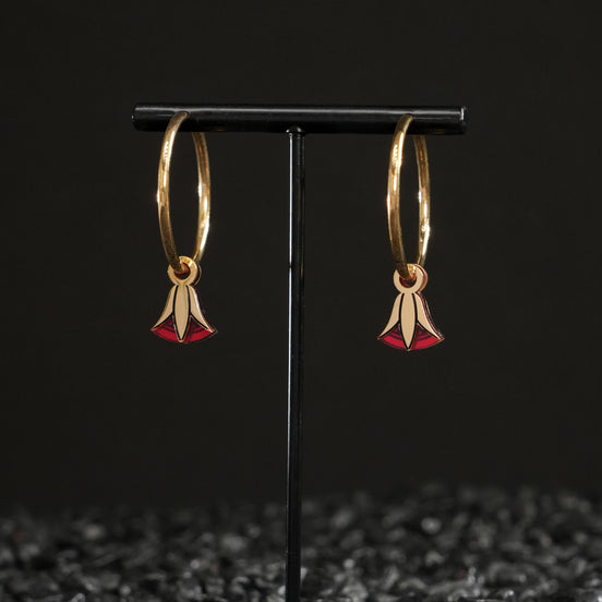 CLEOPATRA LOTUS CHARMED HOOPS | Gold