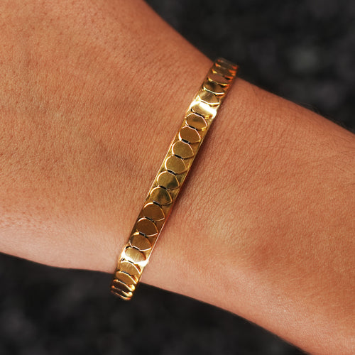 CLEOPATRA SNAKE SCALE CUFF | Gold Adjustable bracelet