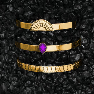 CLEOPATRA STACKABLE CUFF BRACELET SETS | Gold