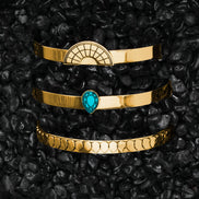 CLEOPATRA STACKABLE CUFF BRACELET TRIO SETS | Gold - SAVE $48