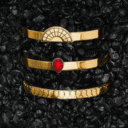 CLEOPATRA STACKABLE CUFF BRACELET TRIO SETS | Gold - SAVE $48