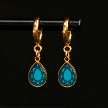 Load image into Gallery viewer, CLEOPATRA GEM DROP HUGGIE HOOPS | Gold