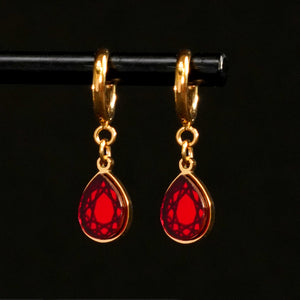 CLEOPATRA GEM DROP HUGGIE HOOPS | Gold