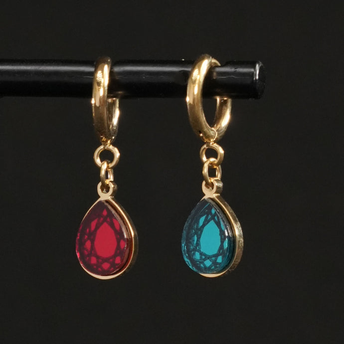 CLEOPATRA GEM DROP HUGGIE HOOPS | Gold