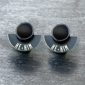 Earrings FEARLESSLY FLUID Pronoun Studs Changeable Pronoun mini studs | statement earrings