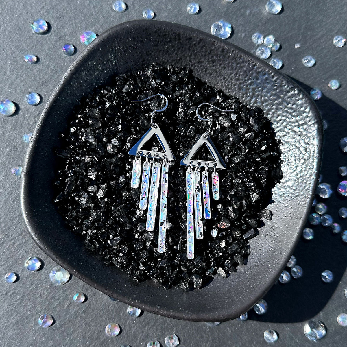 ICY CHIMETTES Silver Clip-on + Hook Earrings