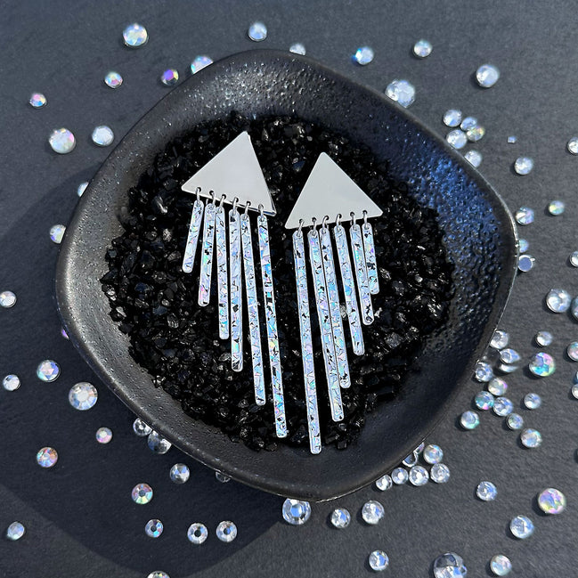 ICY CHIMES Silver Clip-on + Studs Earrings