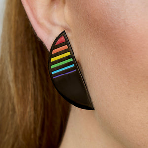 RAINBOW "JE SUIS" STUDS | Available in two sizes