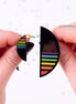 RAINBOW "JE SUIS" STUDS | Available in two sizes