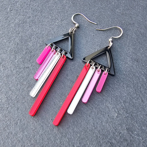LESBIAN SAPPHY CHIMETTES | Lesbian flag earrings