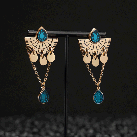CLEOPATRA STACKABLE STUDS | Gold with Ruby or Teal Gems