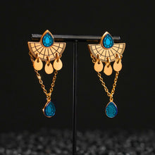 Load image into Gallery viewer, CLEOPATRA STACKABLE STUDS | Gold with Ruby or Teal Gems