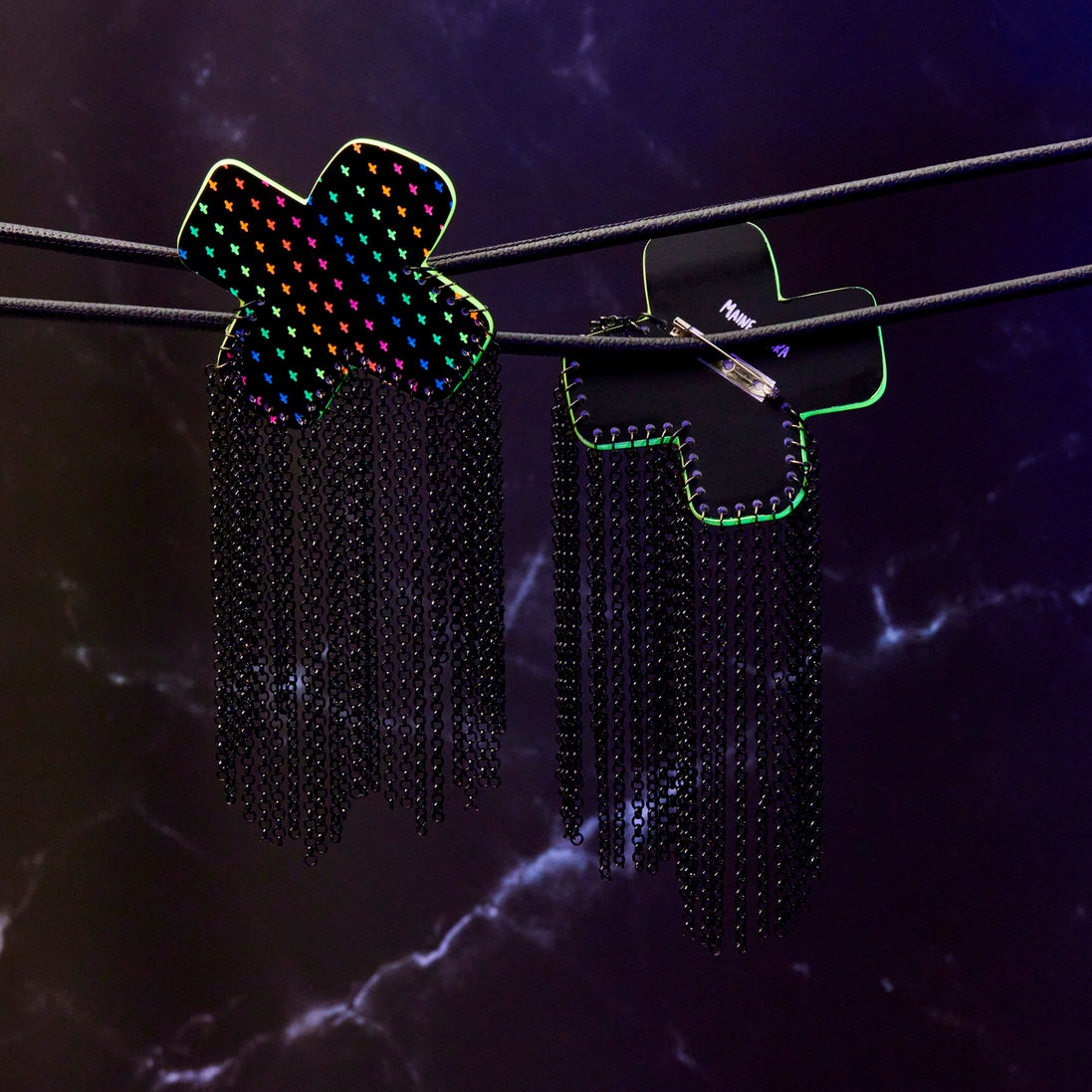 NEON RAINBOW BIG KISSES + KINKS SHOULDER PIECES