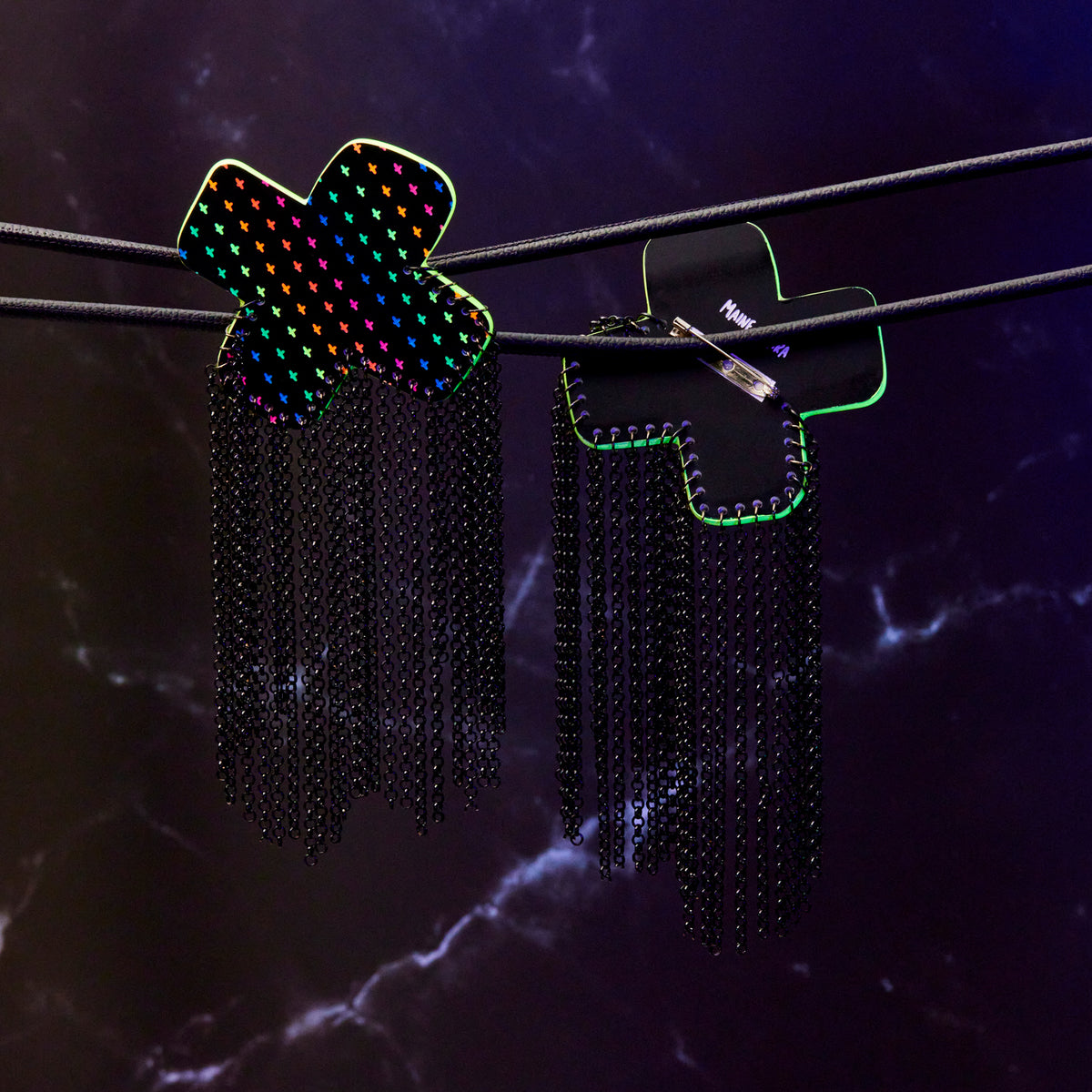 NEON RAINBOW BIG KISSES + KINKS SHOULDER PIECES