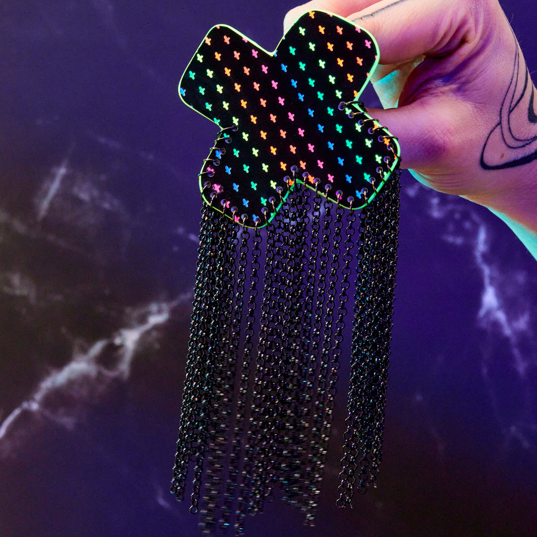 NEON RAINBOW BIG KISSES + KINKS SHOULDER PIECES