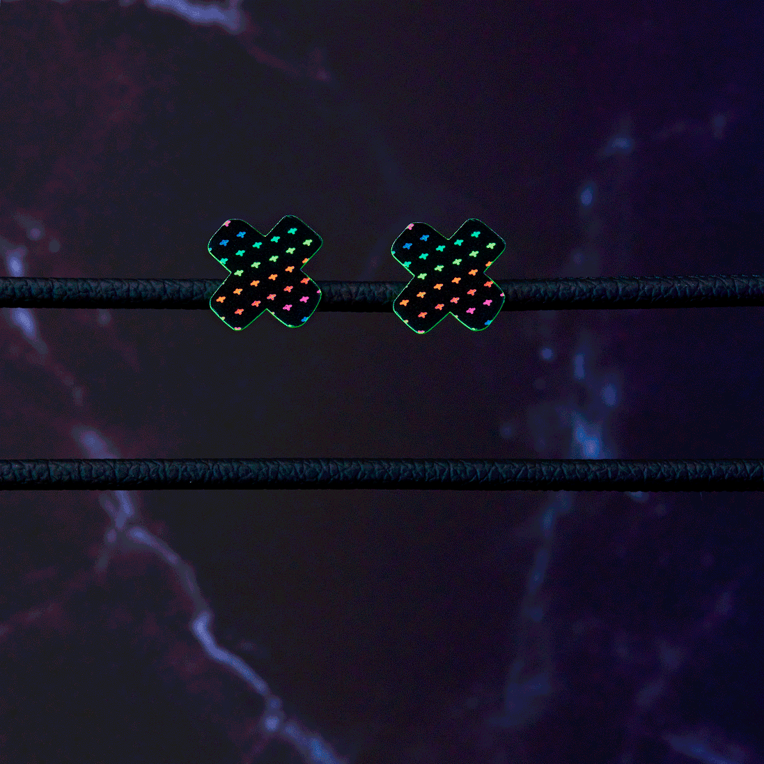 NEON RAINBOW KISS STUDS