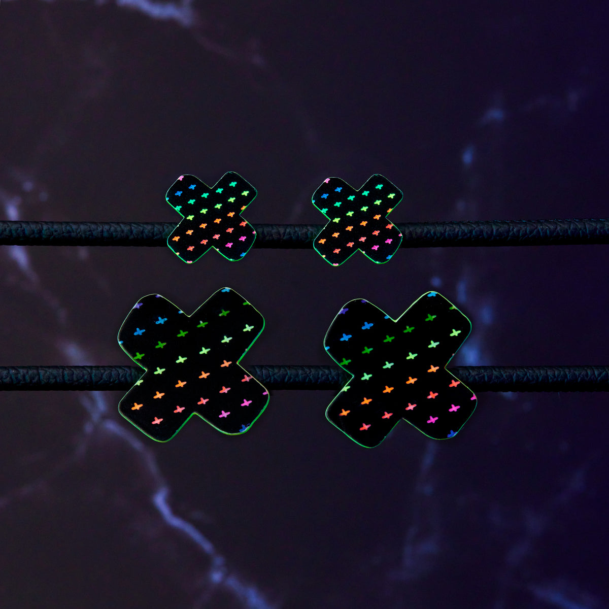 NEON RAINBOW KISS STUDS