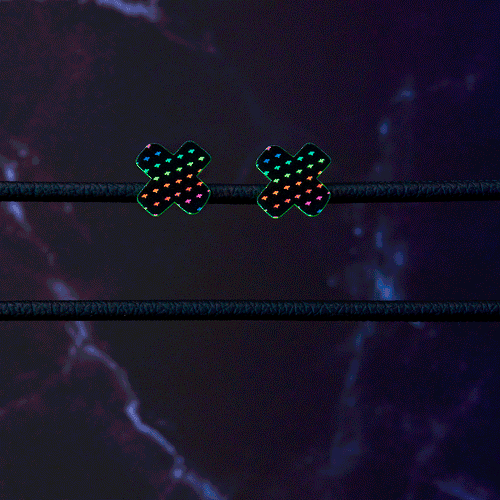 NEON RAINBOW KISS STUDS