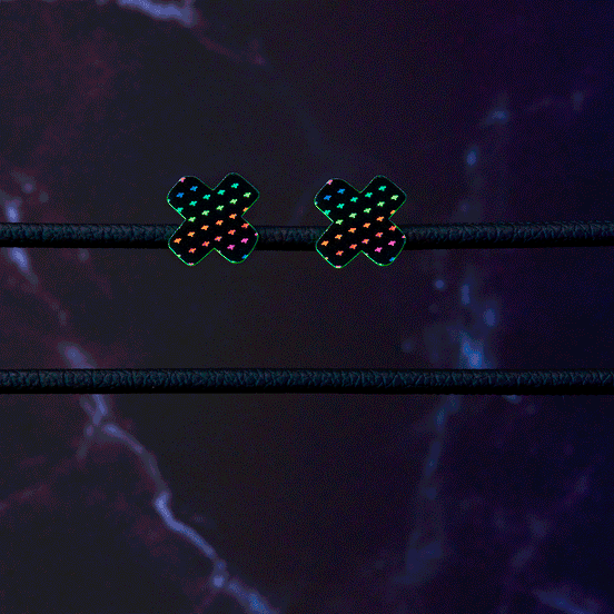 NEON RAINBOW KISS STUDS